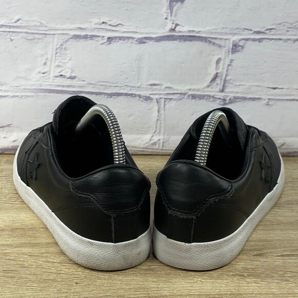 Converse One Star Black Leather Low Top Sneakers Women's 8.5 Men's 7 CTAS Shoes - Picture 4 of 8